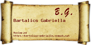 Bartalics Gabriella névjegykártya